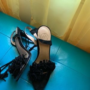 Missguided fringe wrap up heel